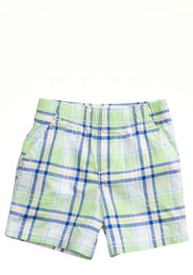J Khaki Pull-on Plaid Short