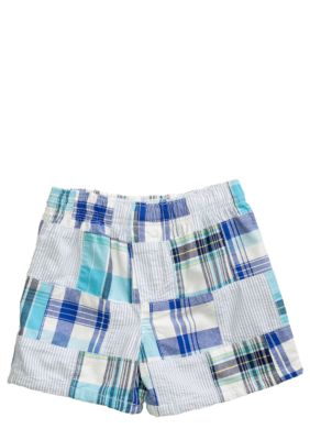 J Khaki Patchwork Plaid Short