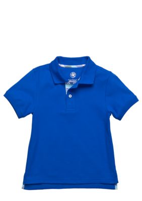 J Khaki Polo with Plaid Placket