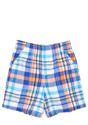 J Khaki Pull-On Plaid Short