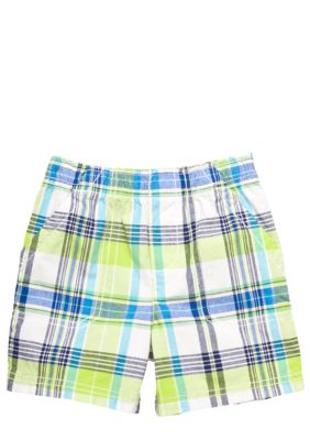 J Khaki Pull-On Plaid Short