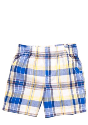 J Khaki Pull-On Plaid Short