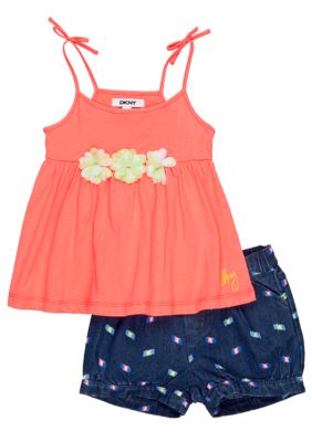 DKNY Island Ikat Printed Short Set Toddler Girls