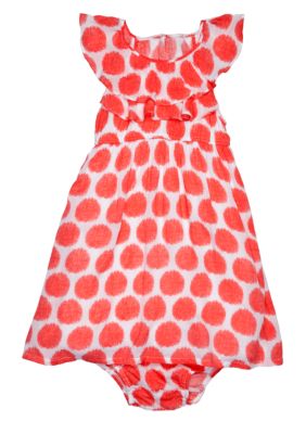 DKNY Viscose Printed Dots Dress Toddler Girls