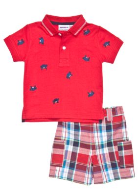 Blueberi Boulevard 2-Piece Crab Schiffly Polo Set