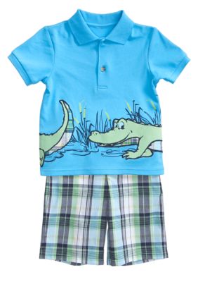 Good Lad Animal Applique Short Set Toddler Boy