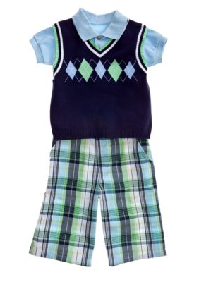 Good Lad 3-Piece Argyle Short Set Toddler Boys