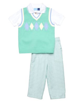 Good Lad 3-Piece Argyle Sweater Vest Set Toddler Boy