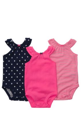 Carter's Bow and Ruffled Set of 3 Bodysuits