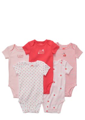 Carter's 5-Pack Pink and Poppy Bodysuits