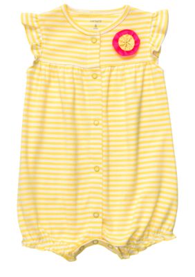 Carter's Striped Creeper with Flower Accent