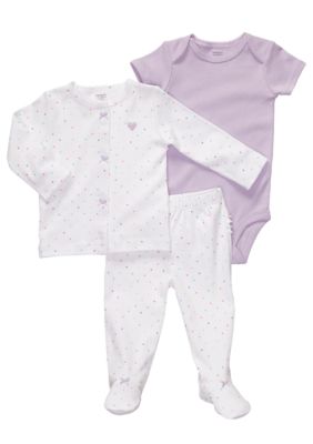 Carter's® Newborn Girl 3 Piece Lilac Footed Layette Set
