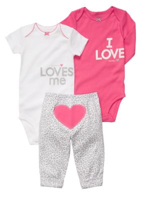 Carter's EDV Heart 3-Piece Bodysuit Set