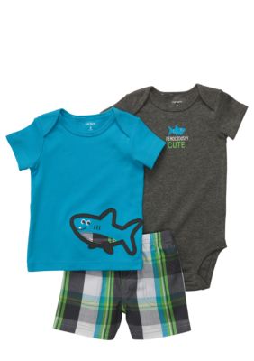 Carter's 3-Piece Shark Diaper Cover Set