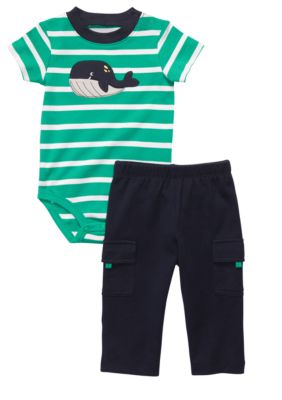 Carter's 2-Piece Striped Whale Bodysuit Set Toddler Boys