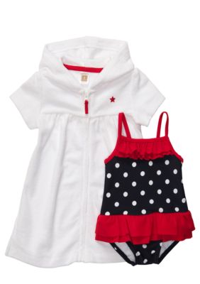 Carter's Polka Dot Swimsuit and Cover Up Set