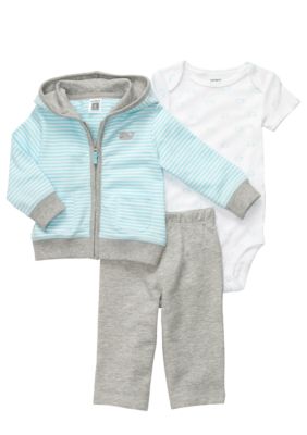 Carter's 3-Piece Striped Whale Hoodie Pant Set