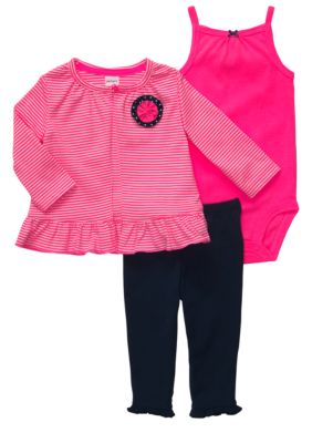 Carter's Girlie 3-Piece Cardigan Pant Set