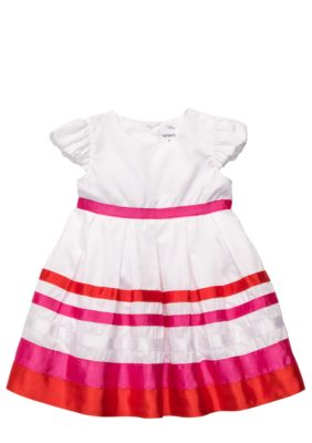 Carter's Puff Sleeved Striped Dress