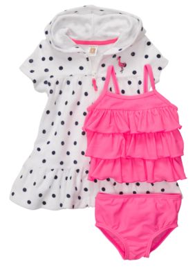 Carter's 3-Piece Polka Dot and Pink Tankini Set