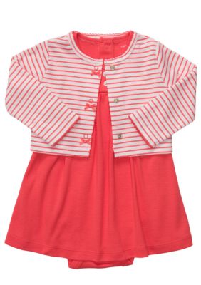 Carter's Dress And Striped Cardigan Set