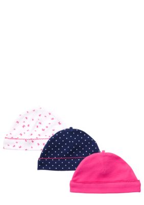 Carter's 3-Pack Butterfly and Polka Dot Print Caps