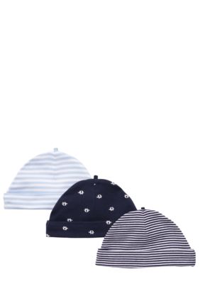 Carter's 3-Pack Elephant and Stripe Print Caps