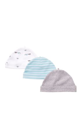 Carter's 3-Pack Turtle and Stripe Print Caps
