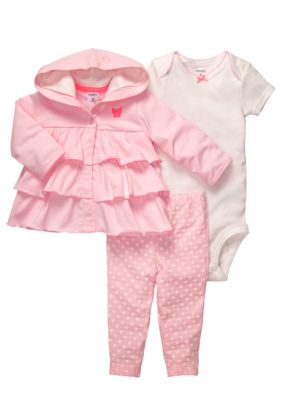 Carter's 3-Piece Ruffle Cardigan Set