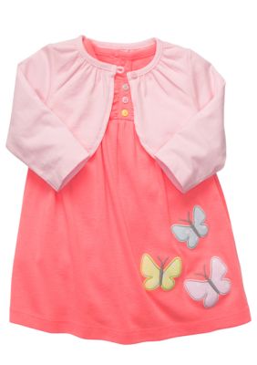 Carter's Butterfly Cardigan And Dress Set