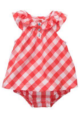 Carter's Flutter Sleeve Gingham Romper
