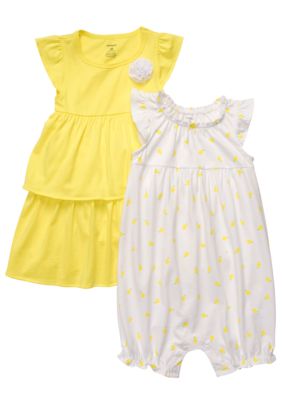 Carter's Lemon Pattern Romper & Dress 2-pack Set