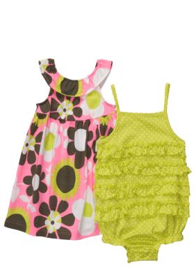 Carter's Floral Print Sunsuit and Dress Set