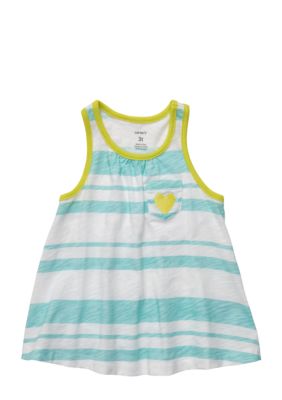 Carter's Turquoise Stripe Tank Toddler Girls