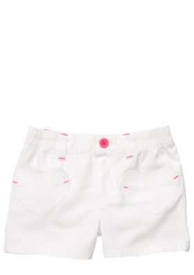 Carter's White Canvas Short Toddler Girl