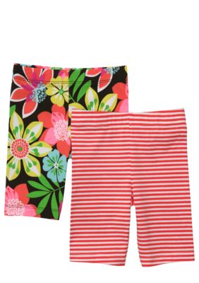 Carter's 2-Pack Floral Print and Stripe Bike Shorts Toddler Girls