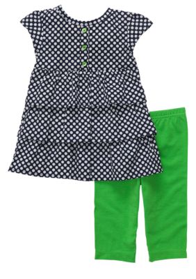 Carter's Navy Dot Tiered Capri Set