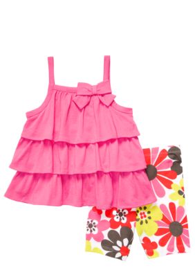 Carter's Tiered Top And Short Set Toddler Girls