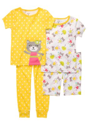 Carter's 4-Piece Kitten Pajama Set Toddler Girls
