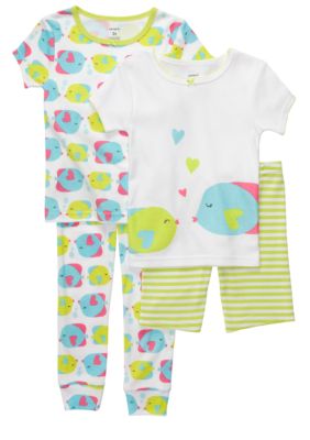 Carter's 4-Piece Fish Kisses PJ Set Toddler Girls