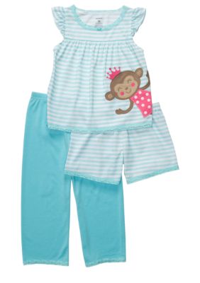Carter's 3-Piece Monkey Princess PJ Set Toddler Girls
