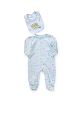 Nursery Rhyme&reg; Farm Animal Stretchie with Bib - Newborn