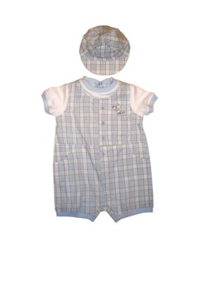 Nursery Rhyme&reg; Plaid Romper Set - Newborn