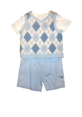 Nursery Rhyme&reg; Argyle Sweater Vest Set - Newborn