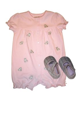 Nursery Rhyme&reg; Schiffli Embroidered Romper - Newborn