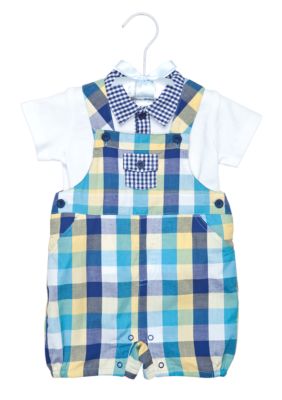 Nursery Rhyme Plaid Shortall Set