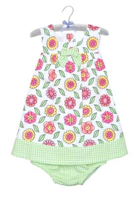 Nursery Rhyme Floral Gingham Dress Set