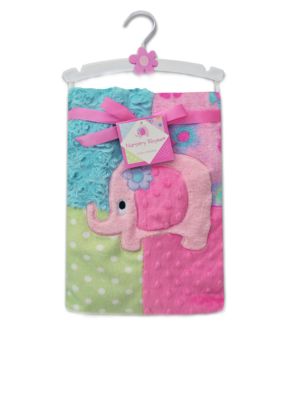 Nursery Rhyme Mixed Pattern Elephant Baby Blanket