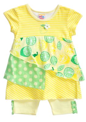 Sweet Potatoes Tired Tunic Ruffle Legging Set Toddler Girls