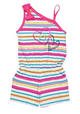 Flapdoodles Striped Romper Toddler Girls